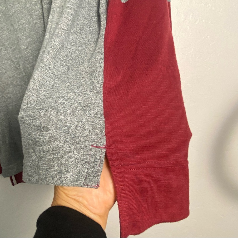 Nike Heather Gray Maroon Long Sleeve Top Men's Sz Large athletic to casual wear - Picture 9 of 11